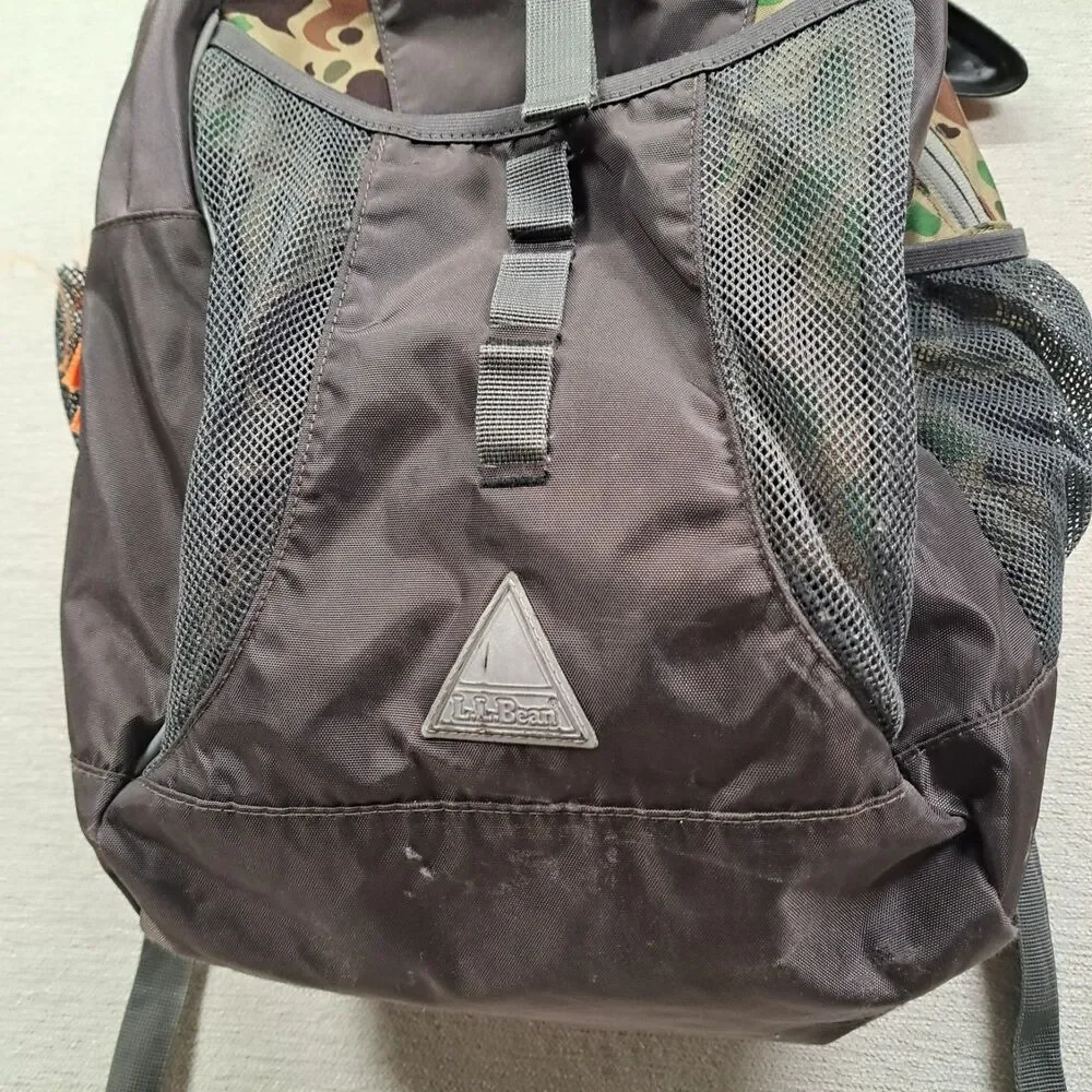 LL Bean Backpack Duck Camo Hunter Orange Pack Original Bookbag Daypack